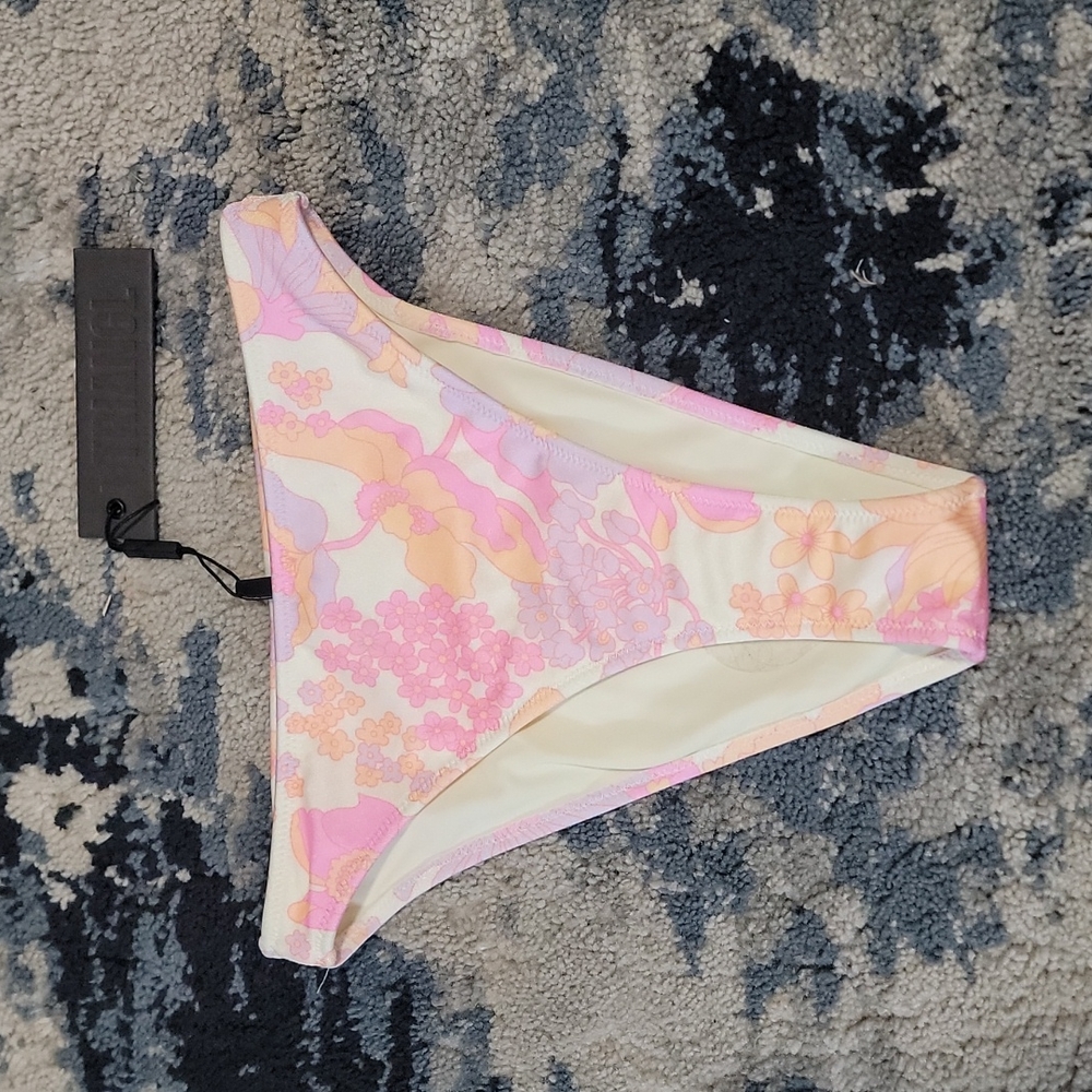 Light floral High waist bathing suit bottom
